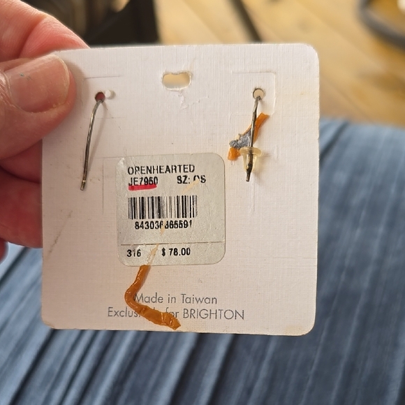 Brighton Purple and Silver Heart Earrings - Picture 2 of 10